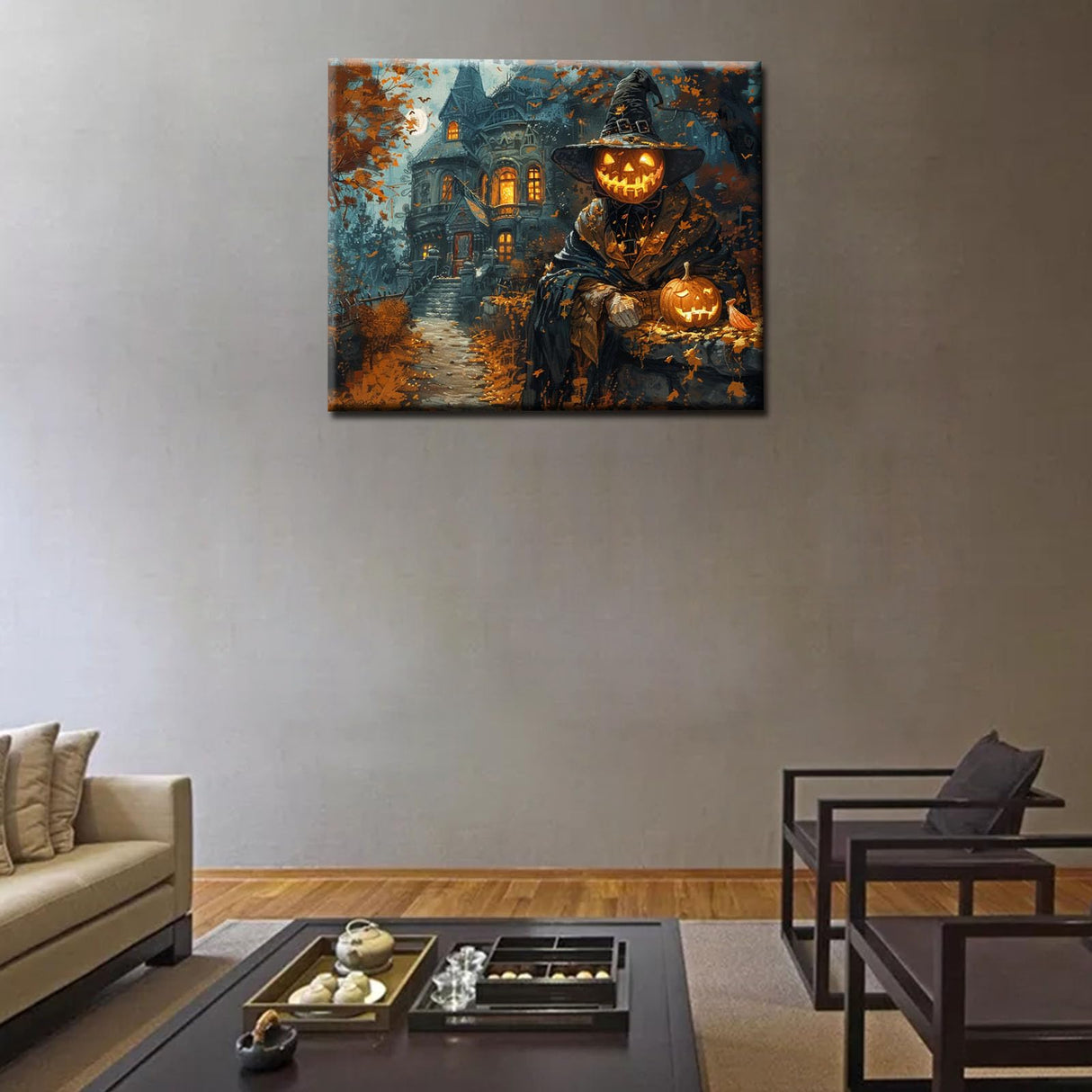 Tucocoo Halloween Pumpkin Girl Paint by Numbers Witch Hat Girl Paint by Number for Adults Beginner with Paintbrushes Acrylic Painting by Numbers Kits Canvas Art Crafts Home Decor16x20Frameless Tucocoo