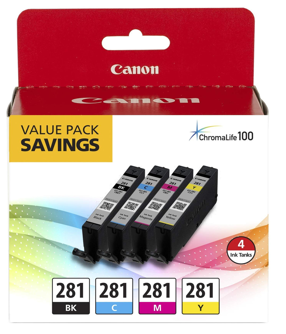 Canon CLI-281 4-Color Ink Tank Value Pack PGI-280 Black Ink Canon