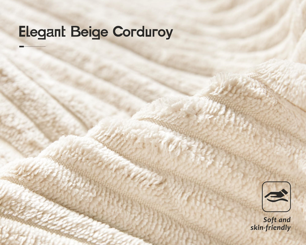 VanAcc Sofa, 89 inch Modern Sofa with USB Charging Ports & Cup Holders, Deep Seat Sofa Couch- Comfy Couch for Living Room (Beige Corduroy) VanAcc