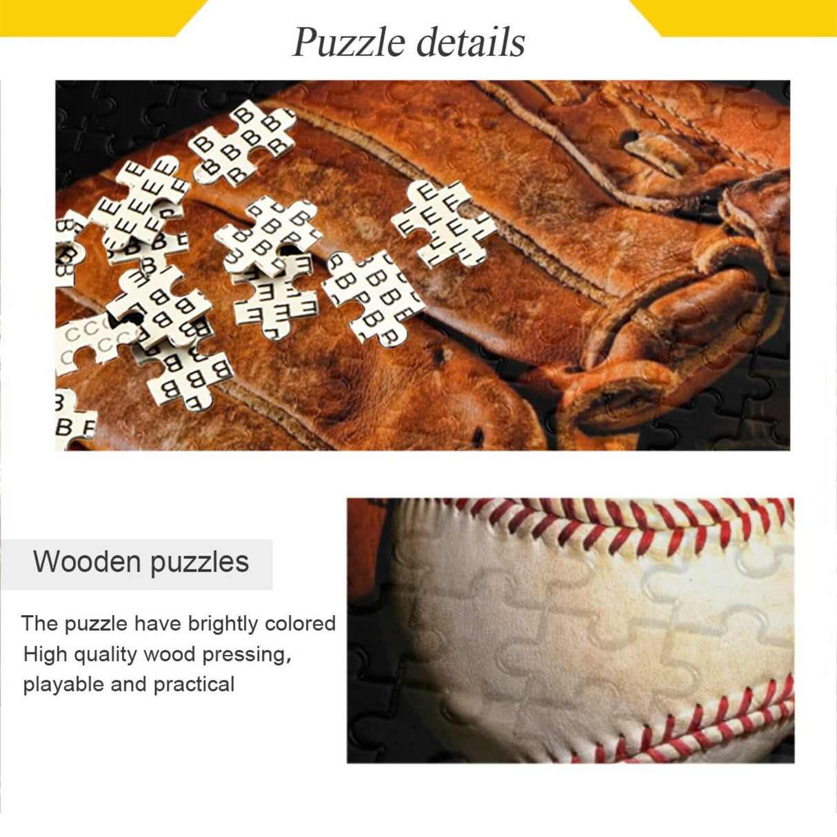 Kigai Vintage Baseball Glove Puzzles for Adults 1000 Pieces, Adults and Kids Ntellectual Decompression Jigsaw Game for Christmas Holiday Toy Birthday Gift Kigai