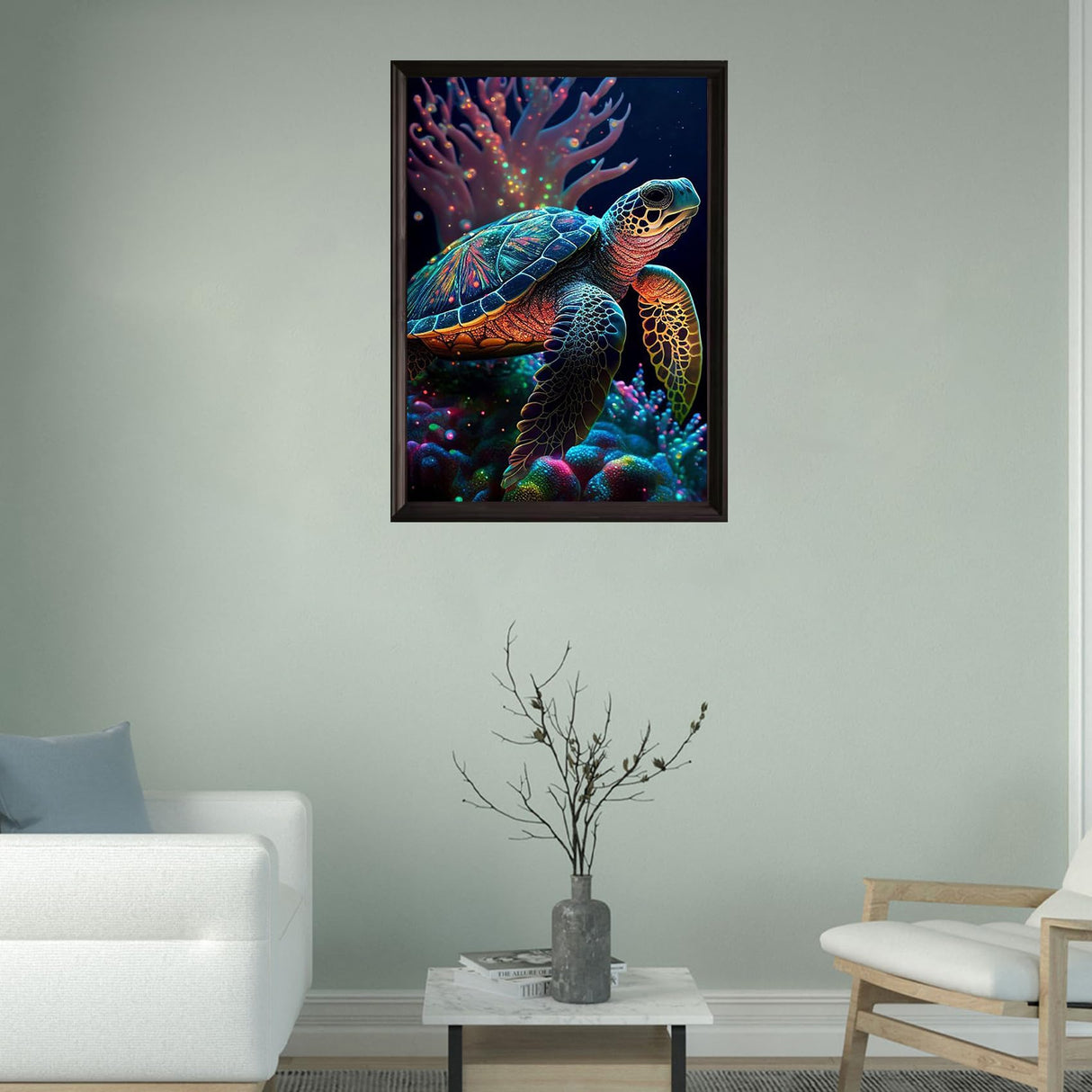 Sea Turtle Diamond Painting Kits for Adults, Sea Turtle Diamond Art Kits for Adults, Turtle Gem Art Painting Kits for Gift Home Wall Decor 12x16inch Aestalrcus