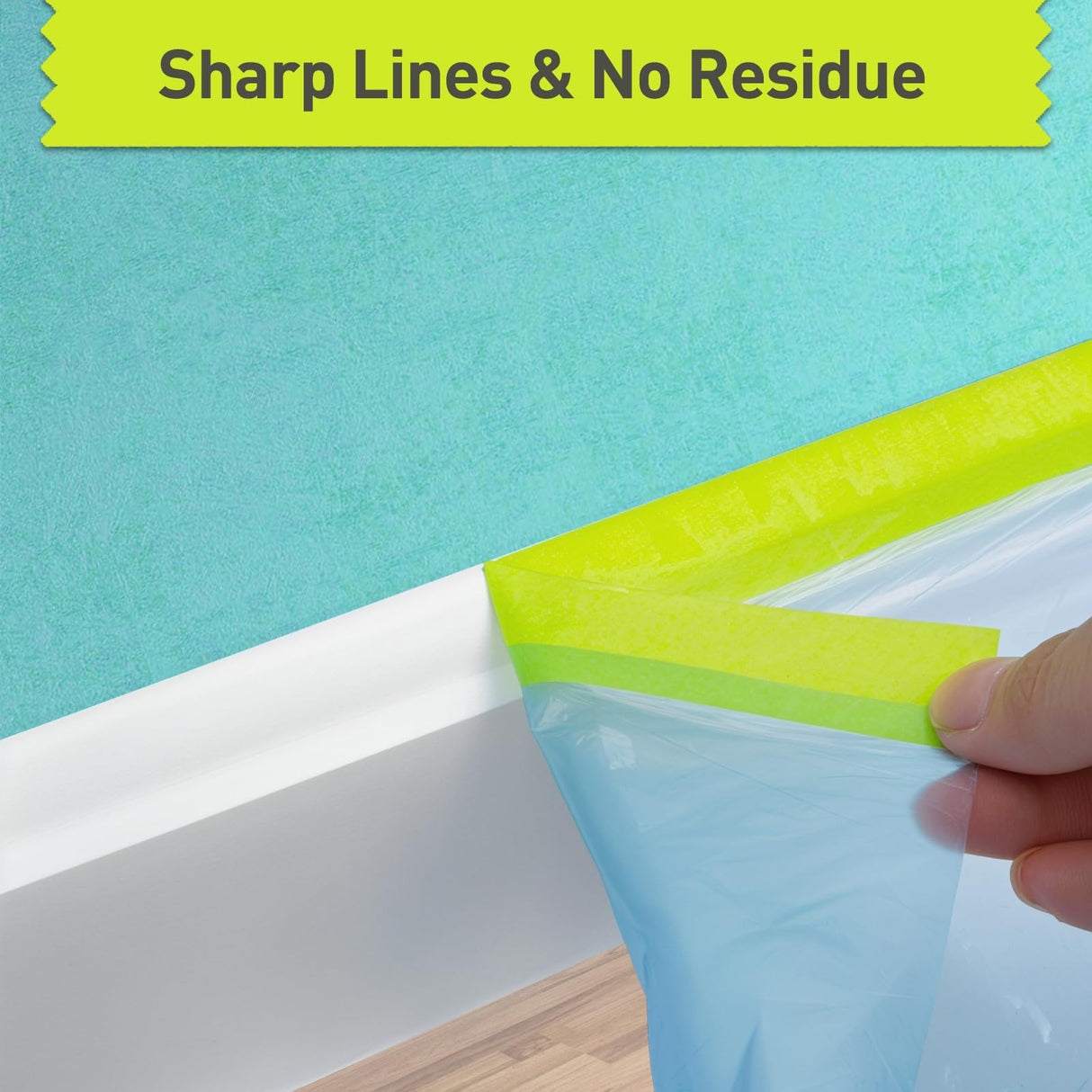 Pre-Taped Masking Film for Painting - 22" x 66' Painters Plastic Sheeting with Automotive Paint Tape and Drape for Covering Cars, Walls, Windows and Furniture Protection (2 Rolls) Tangibay