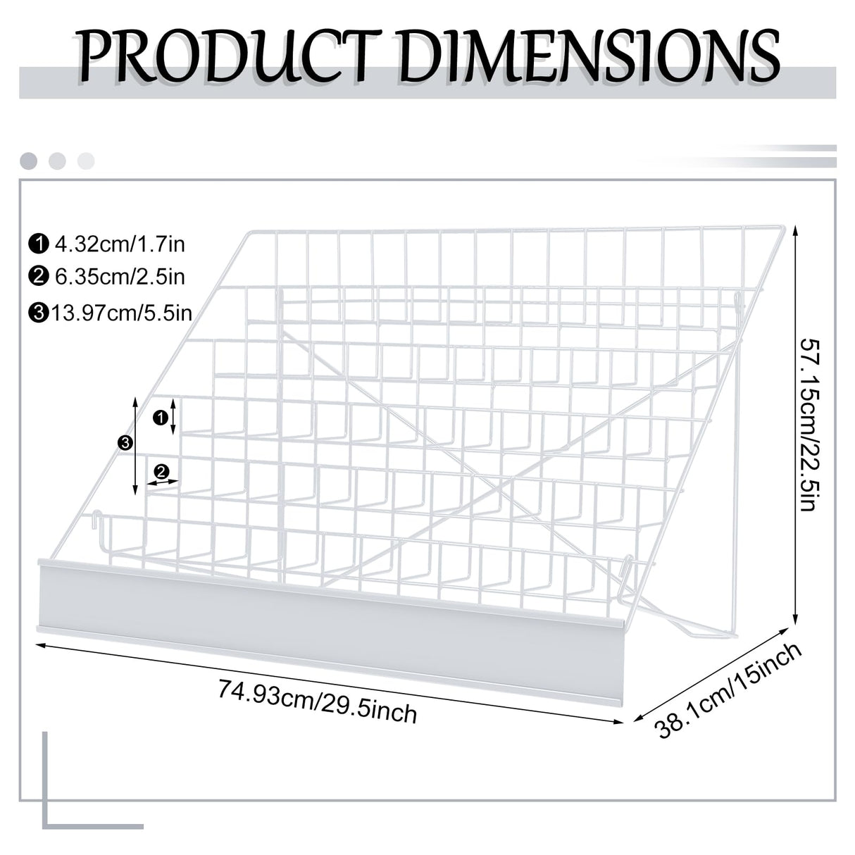 Queekay 6 Tier Wire Countertop Rack Comic Book Rack Wide Tabletop Display Magazine for Book Brochure Literature Greeting Card Shelf Holder Stand (White) Queekay
