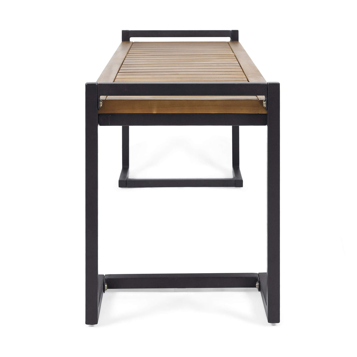 Christopher Knight Home Noel Outdoor Industrial Acacia Wood and Iron Bench, Teak Finish/Black Metal Christopher Knight Home