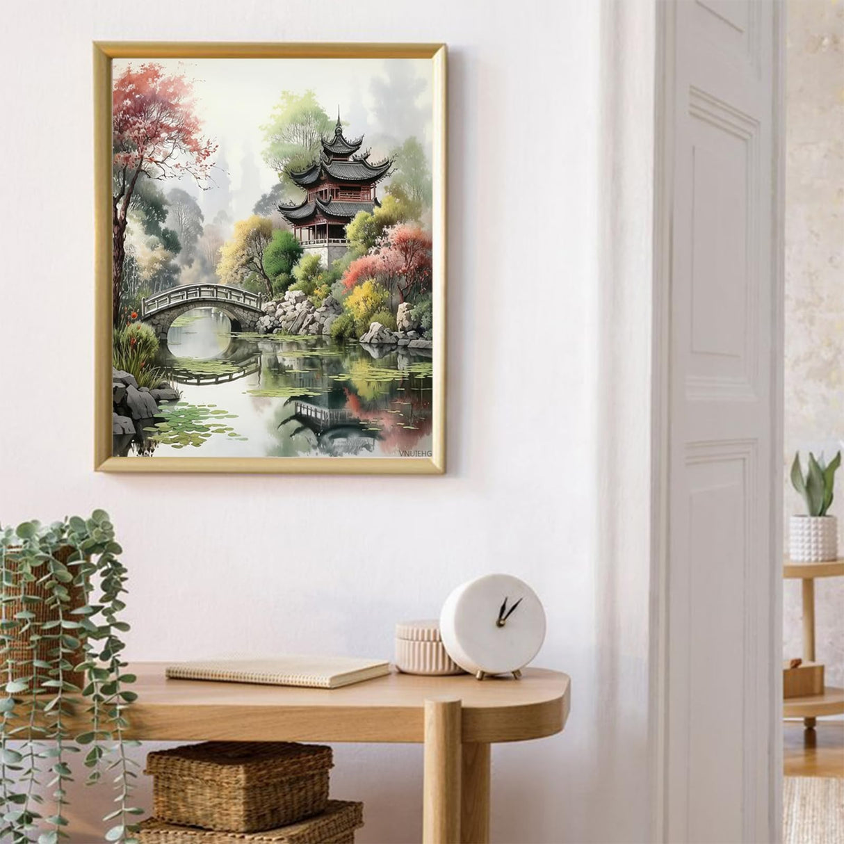 VNUIEHG Paint Your Passion Premium Paint-by-Numbers Kit for Artists, Chinese Traditional Landscape Garden, 40x50cm, Without Frame VNUIEHG