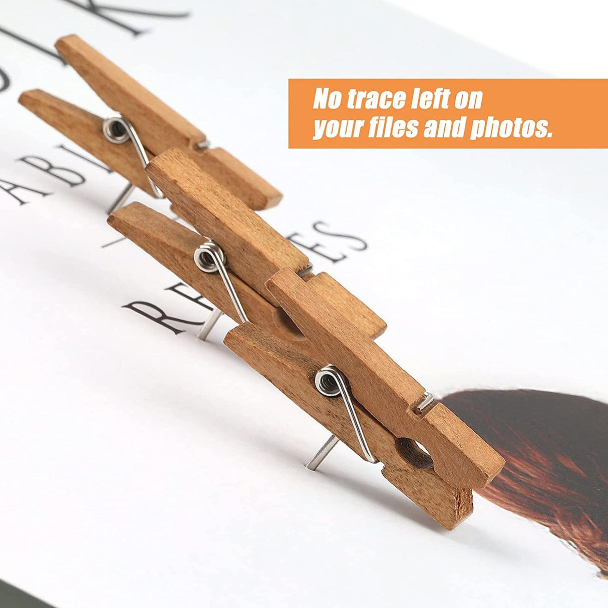 50 PCS Push Pin with Wooden Clips, Durable Wooden Push Pins, Decorative Pushpins Tacks Thumbtacks, Tacks for Cork Board Artworks Notes Photos, Craft Projects, Offices and Homes Joyberg