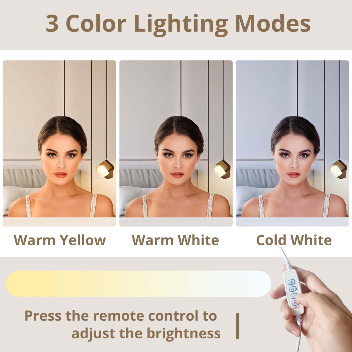 IRONCK Vanity Desk with Mirror and Lights, Makeup Vanity Table with 5 Drawers & Shelves, Power Outlet, Vanity Stool, Dressing Table with Jewelry Storage for Bedroom, White & Gold IRONCK