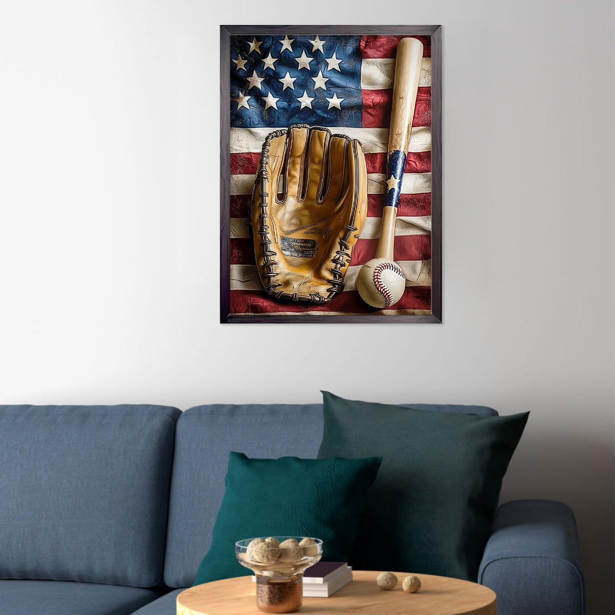 CEOVR Baseball Diamond Painting Kits for Adults, American Flag Diamond Art Dots 5D Full Drill DIY Gem Art for Beginner, Adult Crafts Kits Arts and Crafts, Wall Decor for Home Office 12x16in CEOVR