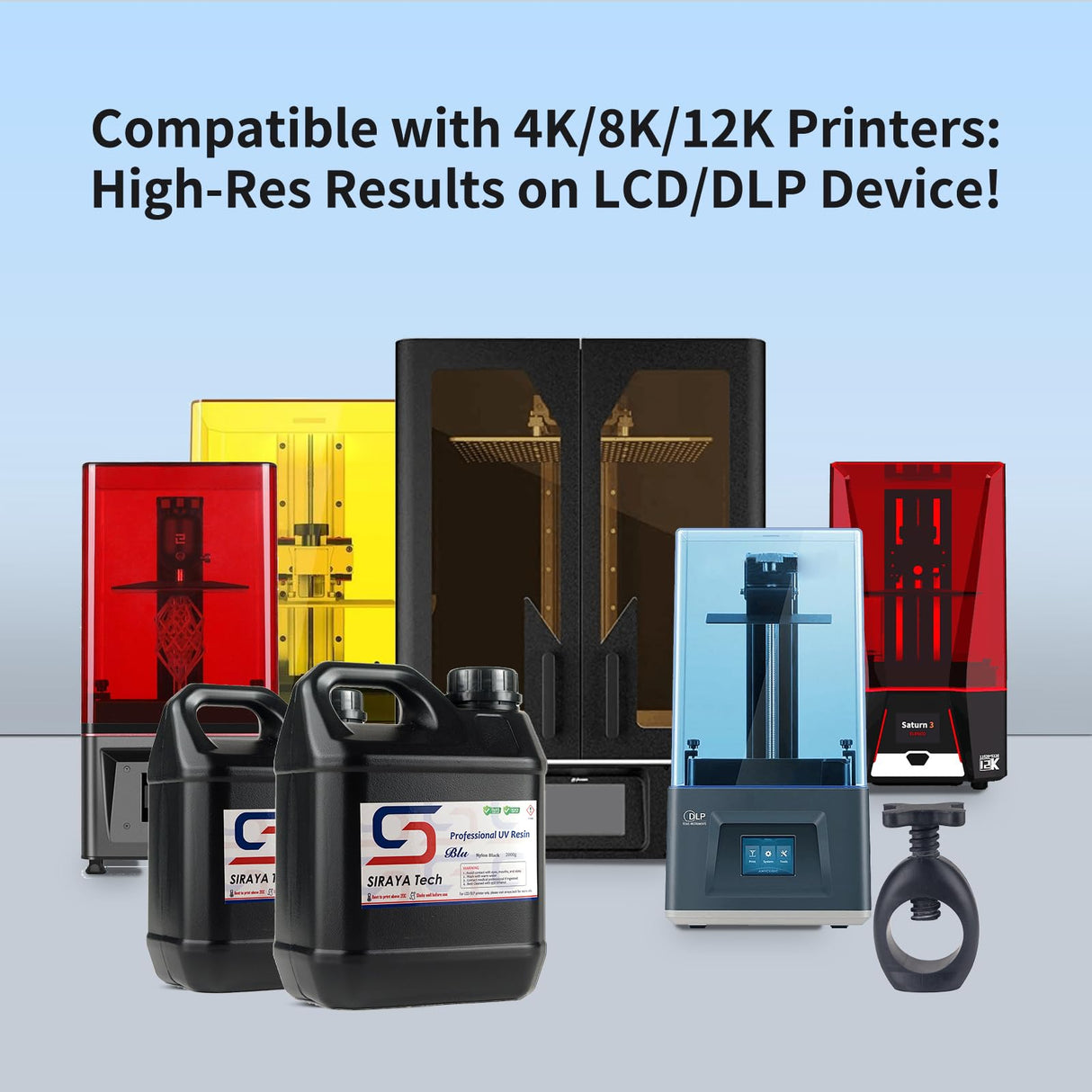 Siraya Tech Blu Nylon 3D Printer Resin Nylon-Like Strong and Precise High-Resolution 3D Printing Resin 405nm UV-Curing Rapid Resin for LCD DLP 3D Printer and 8K Capable (2kg, Nylon Black) Siraya Tech