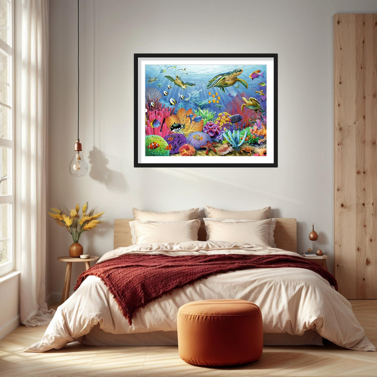 PINFFSHU Sea Turtle Diamond Art Kits for Adults, 5D Animal Diamond Painting Kit for Beginners Round Diamond Dots Full Drill Gem Art, DIY Crafts for Adults Home Wall Sea Turtle Decor Gift 16x12 Inch PINFFSHU