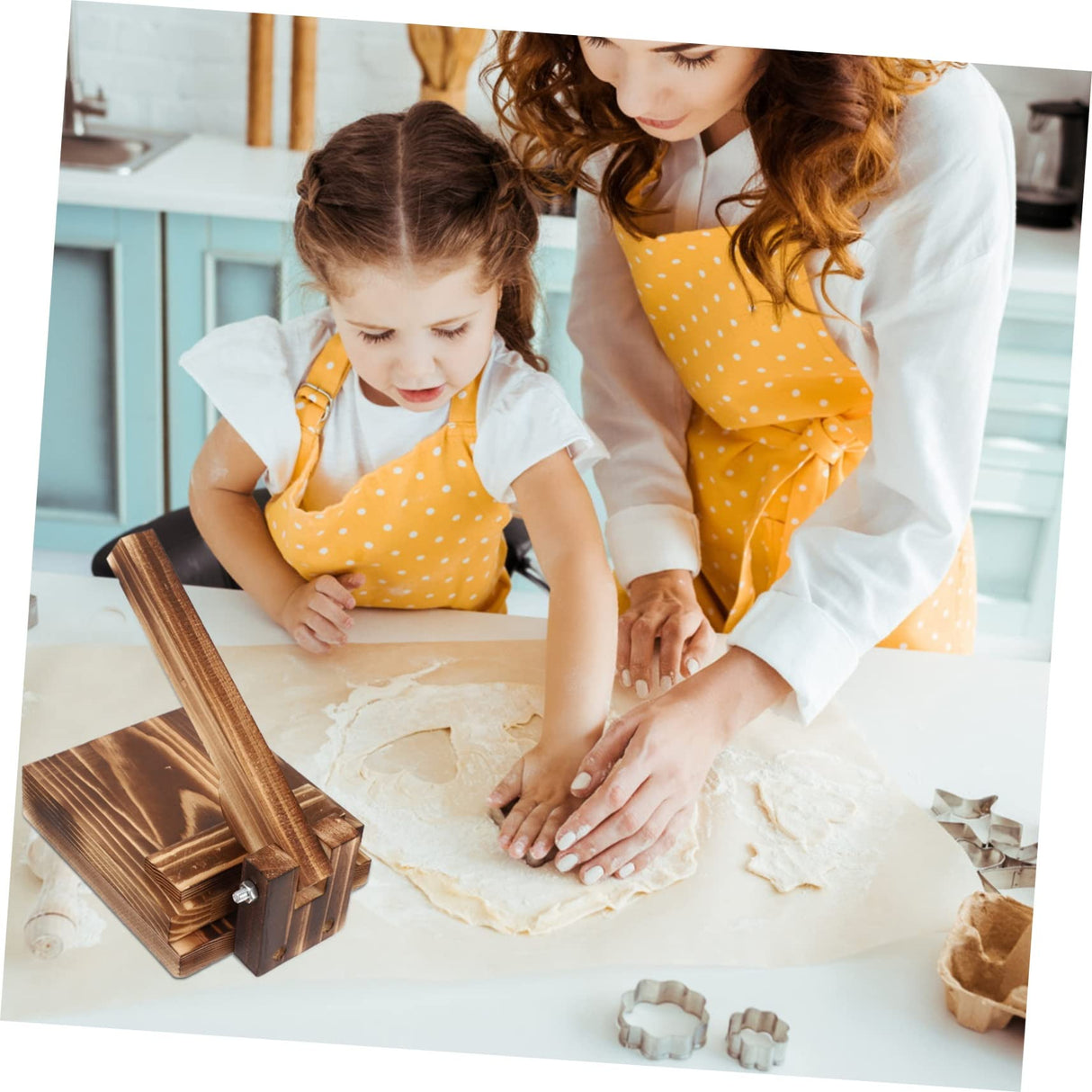 IMIKEYA Wooden Tortilla Press Wood Chapati Maker for Dough Pastry and Dumpling Wrappers IMIKEYA