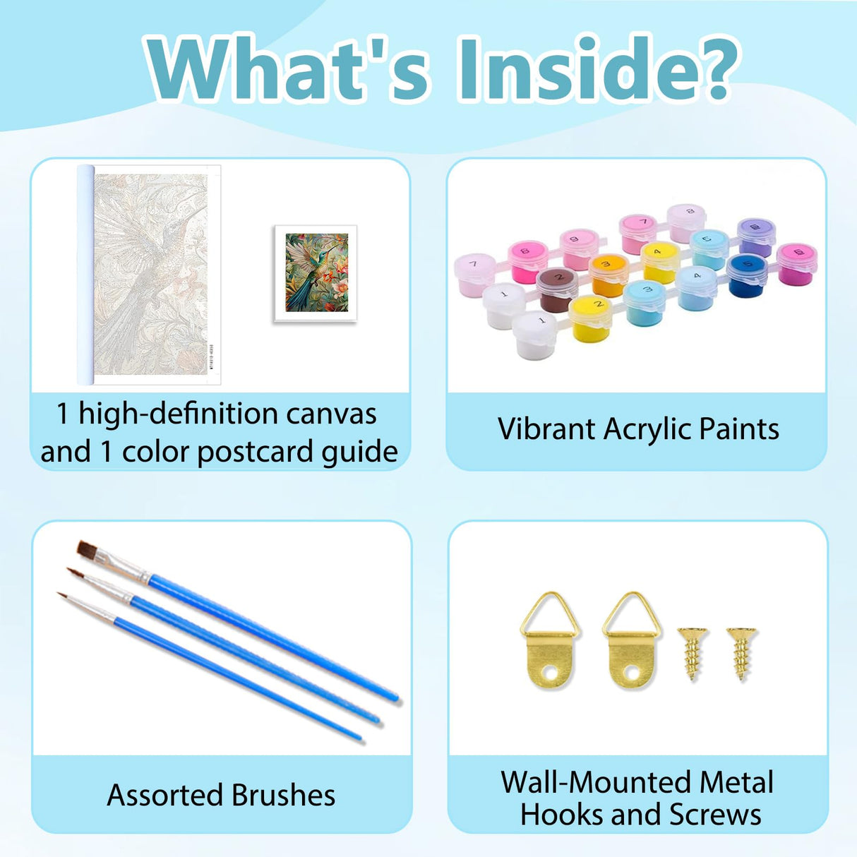 Mnsdiyrs Hummingbird Paint by Numbers Kits for Adults, Paint by Numbers for Adults, Acrylic Painting by Numbers Kits Canvas for Gift Home Wall Decor 16x20 Inch Mnsdiyrs