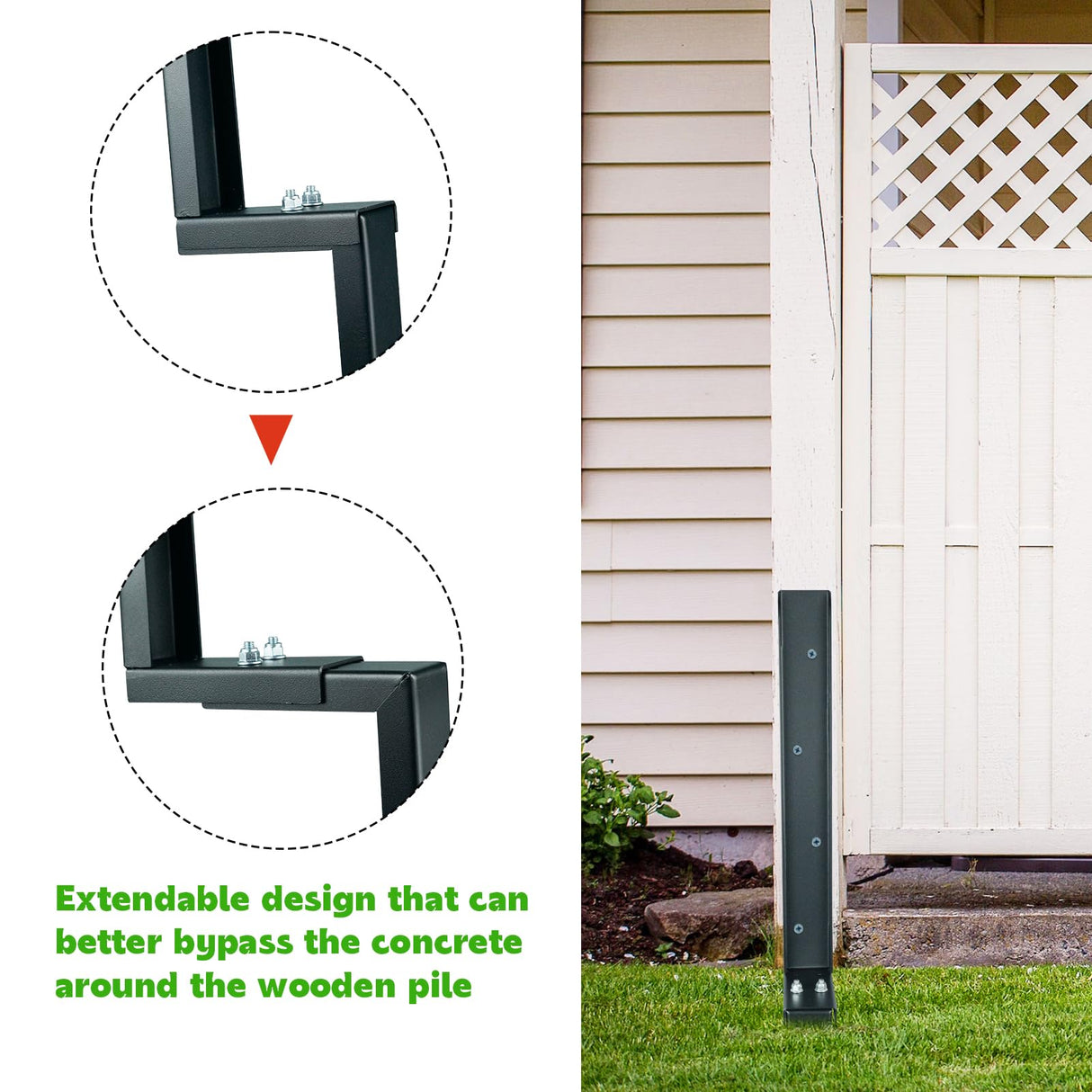 JPOIP Heavy Duty Steel Fence Post Repair Kit, 32 Inch Long Fence Post Anchor Ground Stakes for Repair Tilted/Broken Wood Fence Post (4 Pack) JPOIP