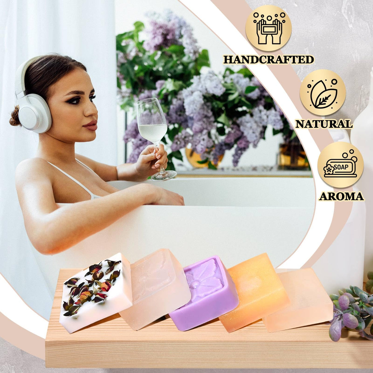 Soap Making Kit, JCOOS Soap Making Kit for Adults and Kids, Soap Making Supplies - Melt and Pour Soap Base, Soap Mold, Soap Colorant, Fragrances, Dried Flowers, Glitter, Kids Craft Diy Kits for Adults Jcoos