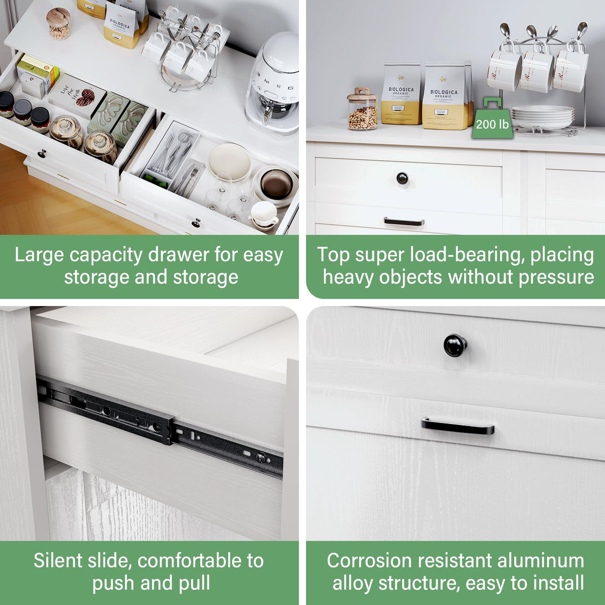 TC-HOMENY Double Tilt Out Trash Cabinet with Drawer, 20 Gallon Trash Cabinet Manual and Auto Mode Shutdown, Recycling Free Standing Trash Cabinet Fit for Kitchen, Living Room TC-HOMENY