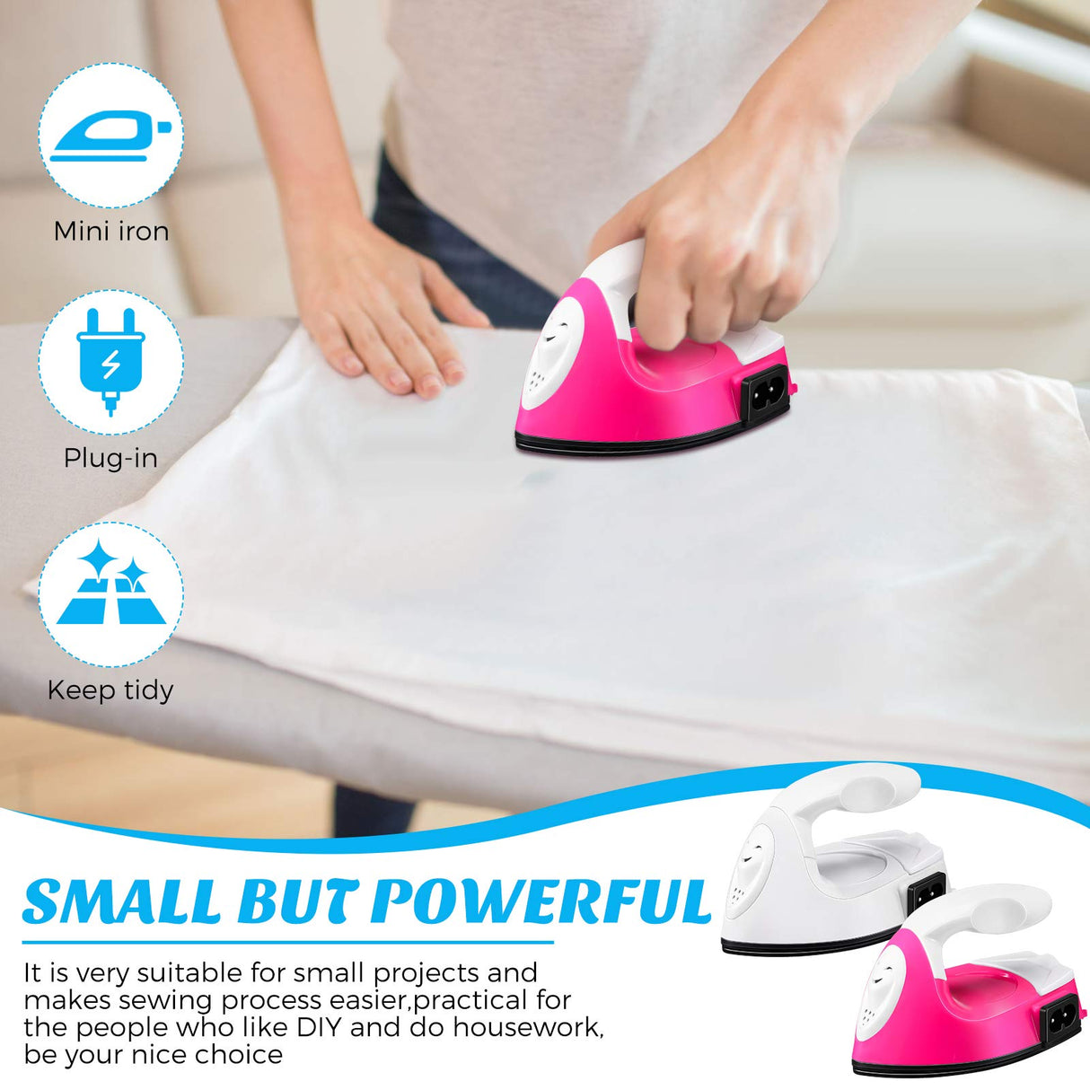 Honoson 2 Pieces Mini Craft Iron Mini Heat Press Iron with Charging Base Accessories for Beads Patch Clothes T Shirts Shoes Clothes and Hats Honoson