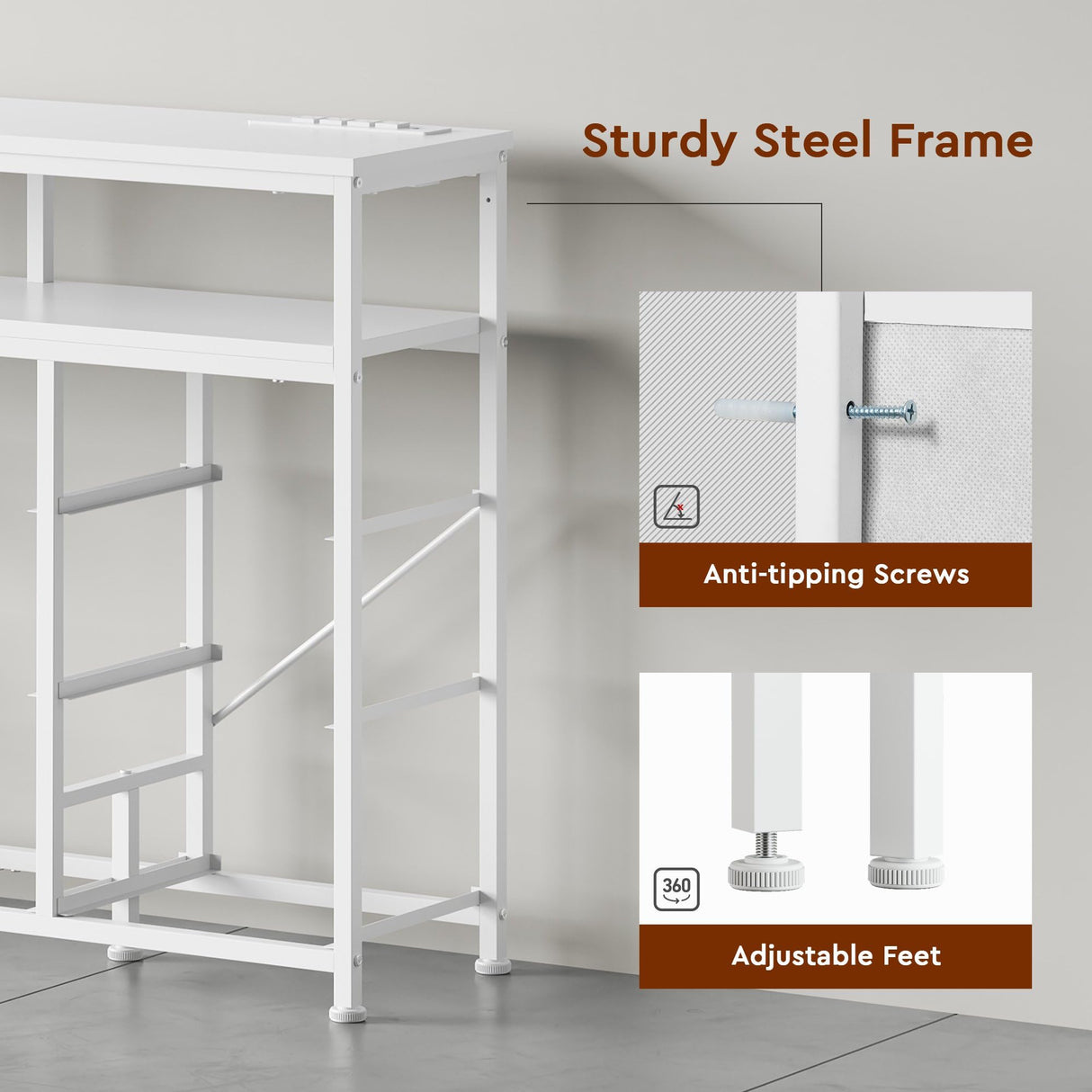 YeTom Tv Stand Dresser for Bedroom with Charging Station and LED Lights,9 Fabric Drawers White TV Stand with Open Shelf Storage,Media Console for TV ups to 55",Metal Frame,Wood Top,White YeTom