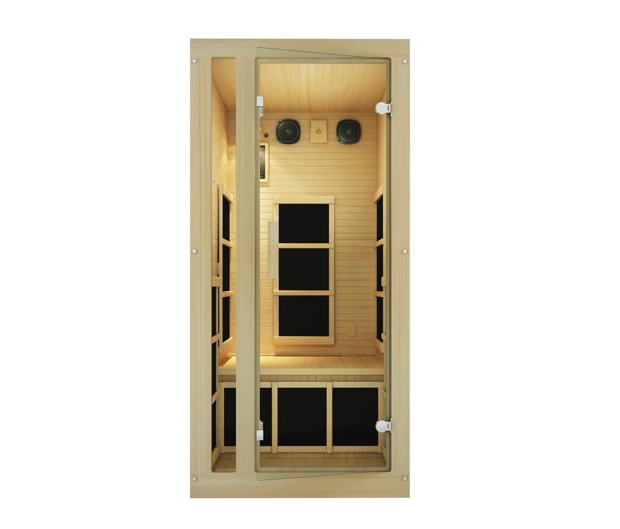 JNH Lifestyles Joyous 1 Person Canadian Hemlock Wood Far Infrared Sauna JNH Lifestyles