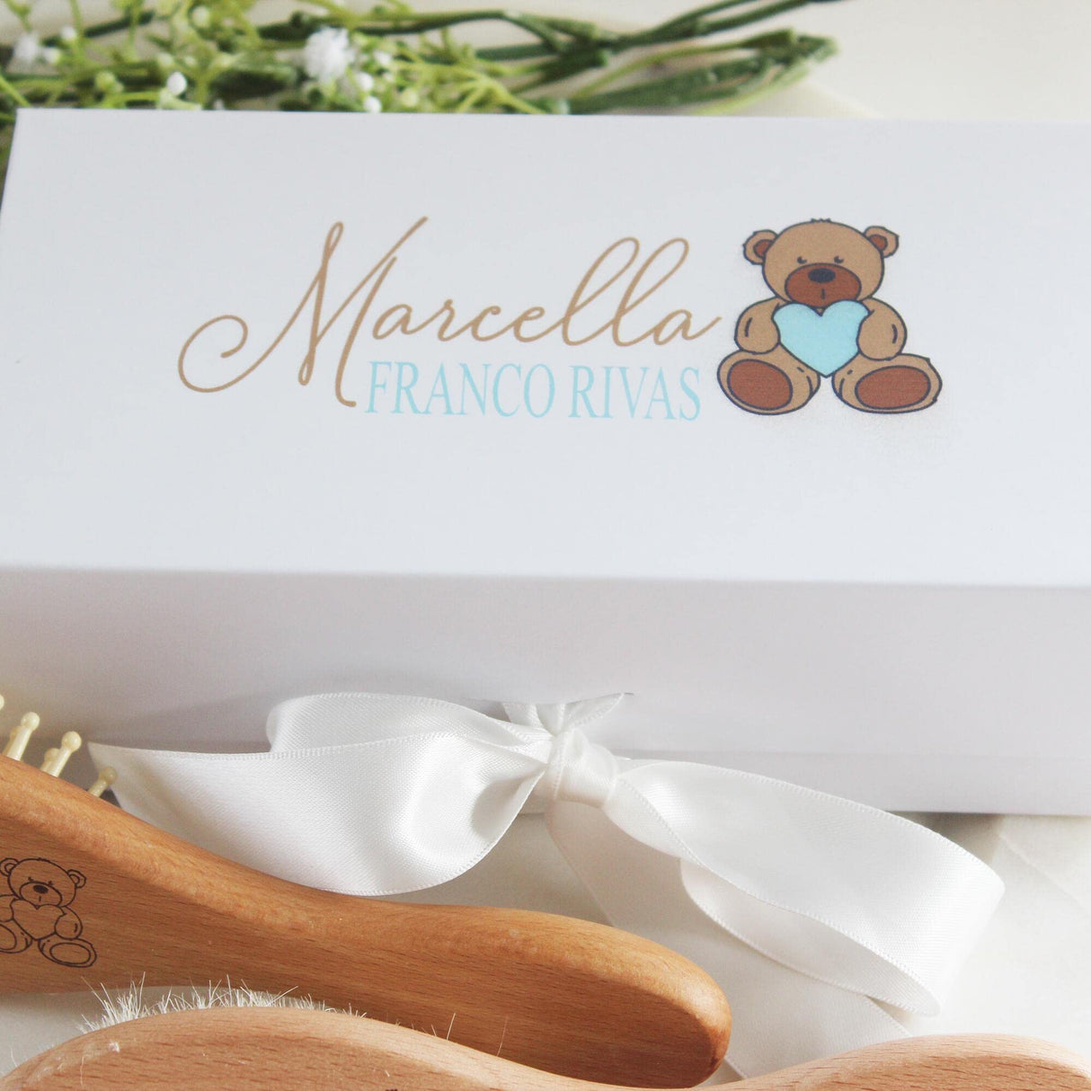 Custom Wooden Baby Brush Set | Personalized Wooden Baby Brush | Personalized Baby Gift Boys Forever Personalized