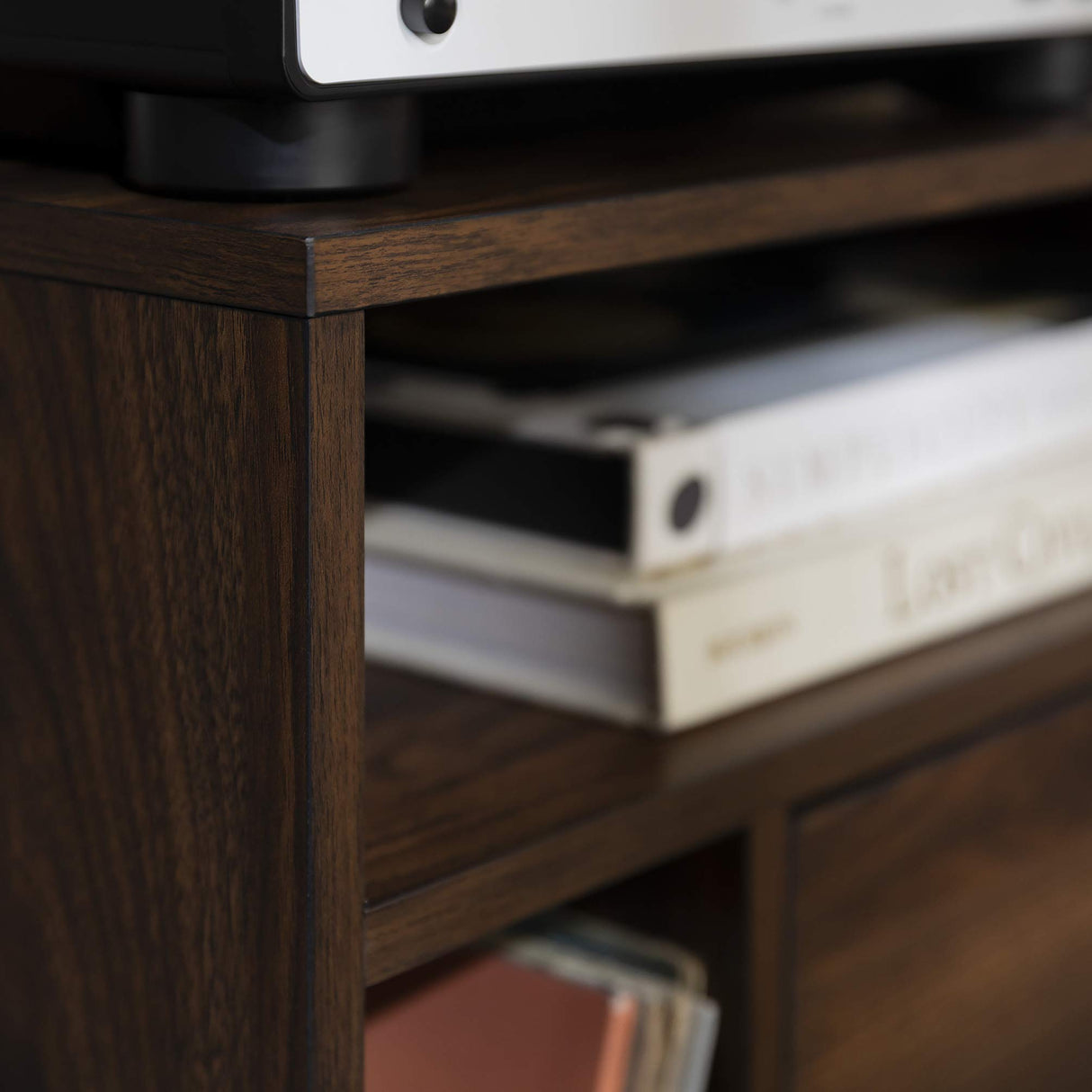 Walker Edison Modern Wood Nightstand Side Table Bedroom Storage Drawer and Shelf Bedside End Table, 25 Inch, Dark Walnut Walker Edison