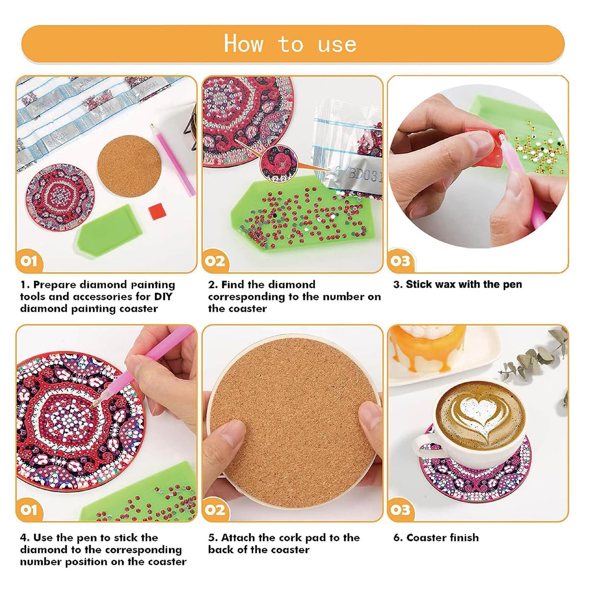 Muzagroo Art Van Gogh Diamond Painting Coasters Kits with Holder Diamond Art Coaster Kits for Beginners Diamond Paintings Kits for Adults Stress-reducing Handicrafts Paint by Diamond 8 PCS (Van Gogh) Muzagroo Art