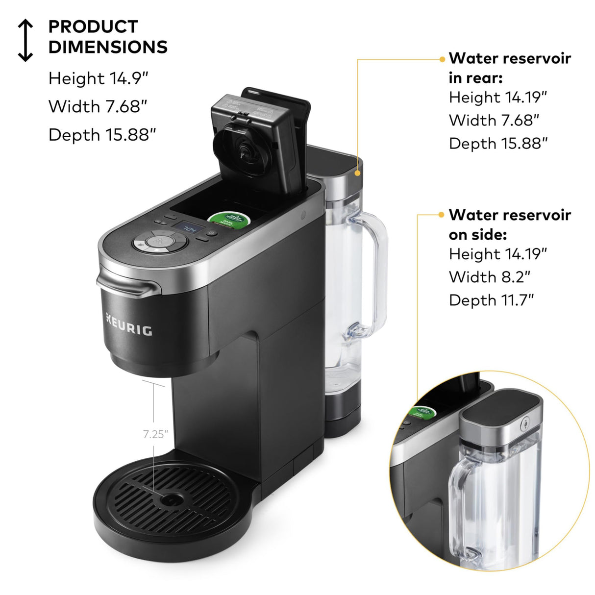 Keurig K-Duo Plus Single Serve & Carafe Coffee Maker, Multi-Position 60oz Removable Reservoir, Programmable Auto Brew Carafe, Black Keurig