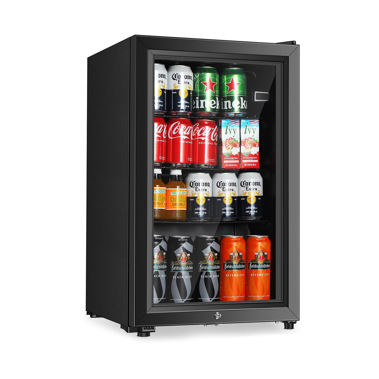 HAILANG Beverage Refrigerator With 80 Can,Freestanding Beverage Cooler For Office, Bar,Home|Double Glass Door&Adjustable Shelving… HAILANG