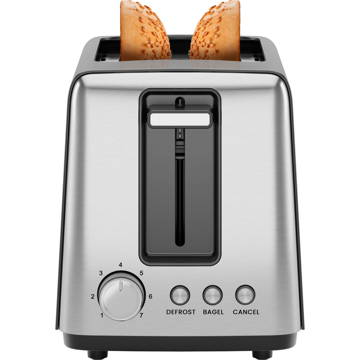 Chefman 2 Slice Toaster, 7 Shade Settings, Small Toaster 2 Slice with Removable Crumb Tray, Thick Bread Toaster and Bagel Toaster, Defrost, Cancel, Perfect for Toaster Pastries – Black Chefman