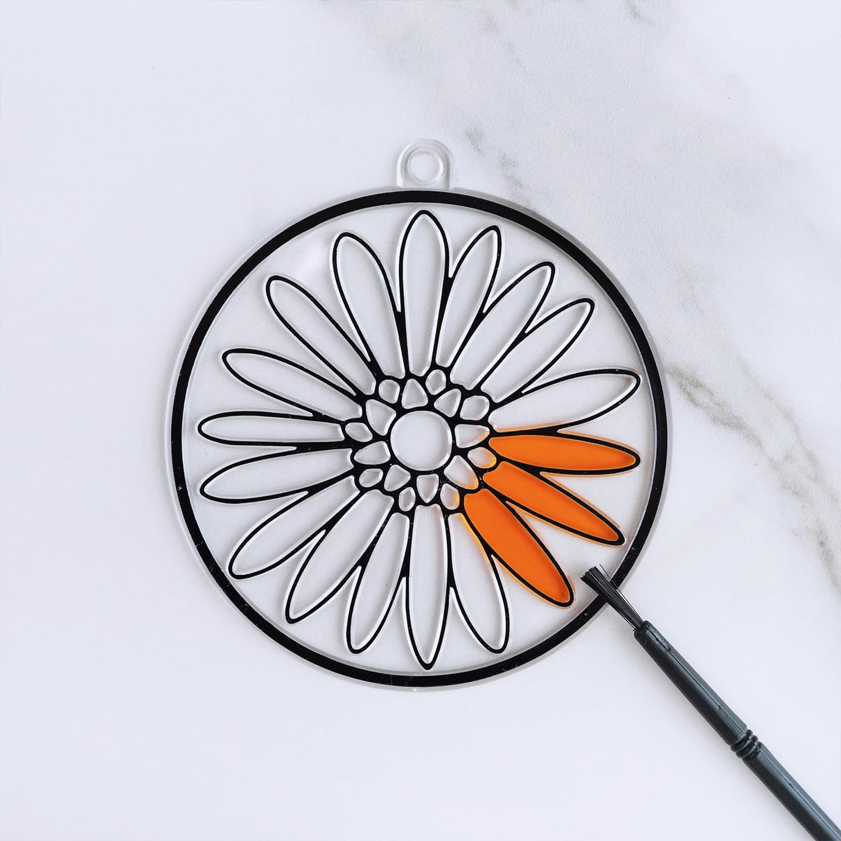 Winlyn 24 Set Spring Flower Suncatchers Ornaments Decorations DIY Window Paint Art Kit for Kids Classroom Activities Party Favors Winlyn