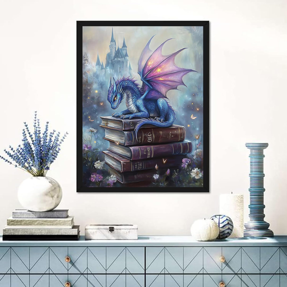 DAZZLEDOTS Dragon Diamond Painting Kits for Adults, Book Diamond Art Kits for Adults Beginner, 5D DIY Full Drill Diamond Dots Paintings for Home Wall Decor Gift 12X16 Inch DAZZLEDOTS