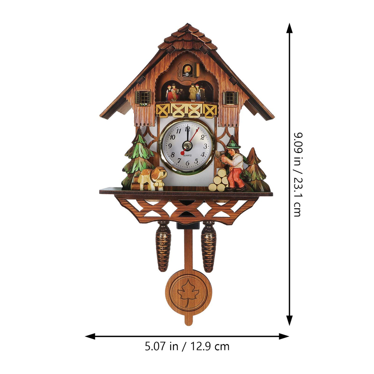 Vosarea Wooden Wall Clock,Small Clock Decor,Cuckoo Shaped Clock Antique Pendulum for Home Kids Room Bedroom Decor VOSAREA