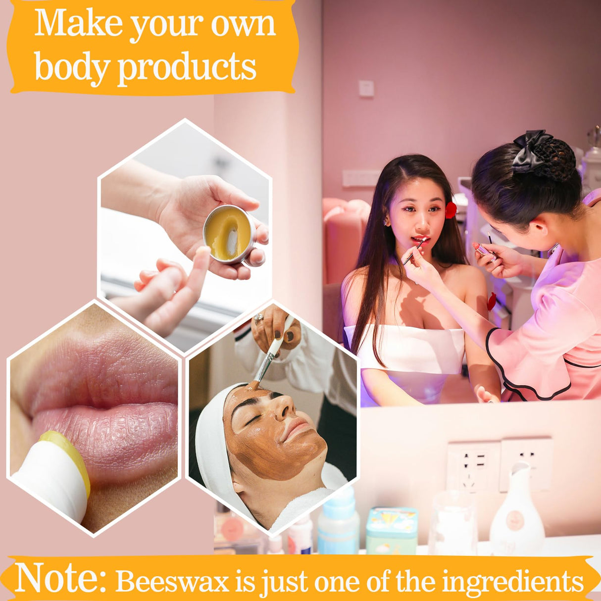 AHSNYLC Yellow Beeswax Pellets - Pure Beeswax Pastilles,Beeswax Beads Bulk,Beeswax Candle Making,Wax Pellets,Beeswax Wax Beads,Wax Bulk for DIY Making Candles,Skin Care,Soap Making Supplies (Yellow) AHSNYLC