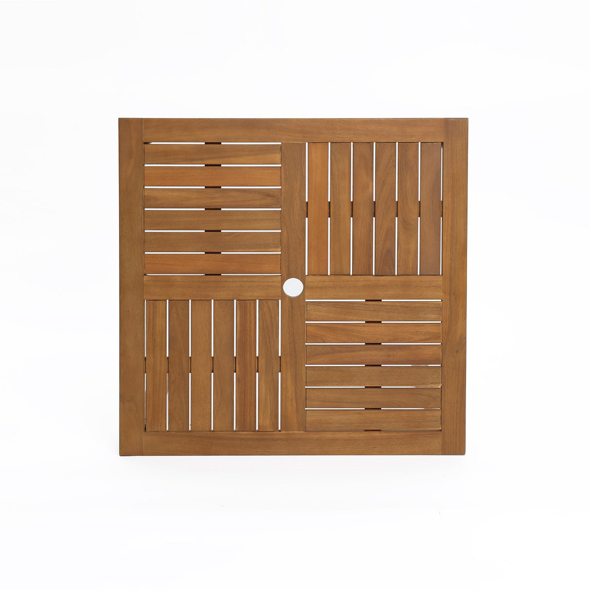 LuxenHome Outdoor Dining Table, 37'' Acacia Wood Counter Height Table 4-Person, Outdoor Square Bar Tables with Umbrella Hole, Patio Furniture for Garden, Poolside, Porch, Backyard LuxenHöme