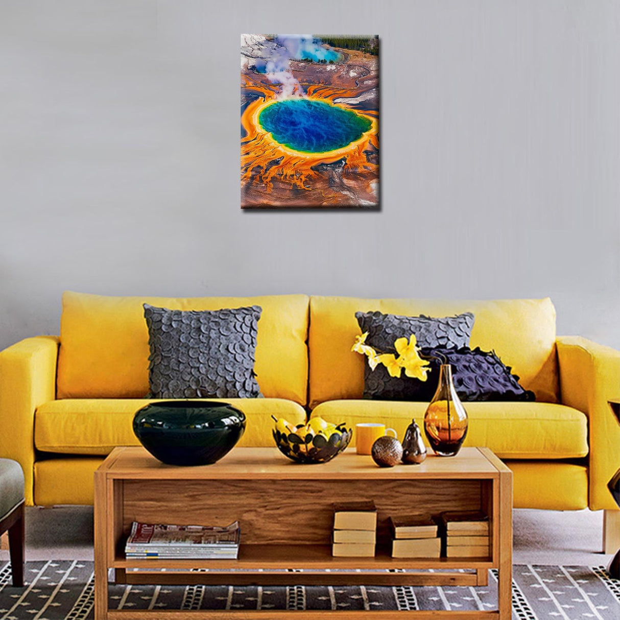 Colorful Yellowstone Paint by Numbers Kits 16x20 inch Grand Prismatic Spring Canvas DIY Oil Painting for Kids, Adults Beginner America National Park Paintwrtwork with Brushes, Girl Gift(Frameless) Tucocoo