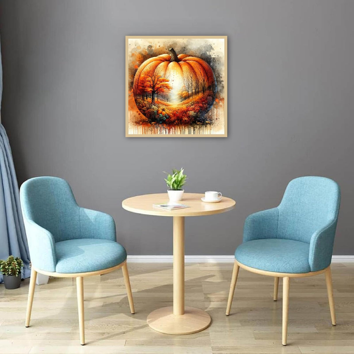 JFYHAB Pumpkin Diamond Painting Kits for Adults, 5D DIY Full Drill Fall Forest Diamond Dots Paintings with Diamonds Gem Art and Crafts for Adults Home Wall Decor, Crucifix 12x12in Autumn JFYHAB