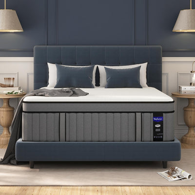 DIFAME Queen Size Mattress 14 Inch, Gel Memory Foam Hybrid Firm Queen Bed Mattress in a Box with Independent Pocket Spring, Pressure & Back Pain Relief, Edge Support, 100-Night Trial, CertiPUR-US