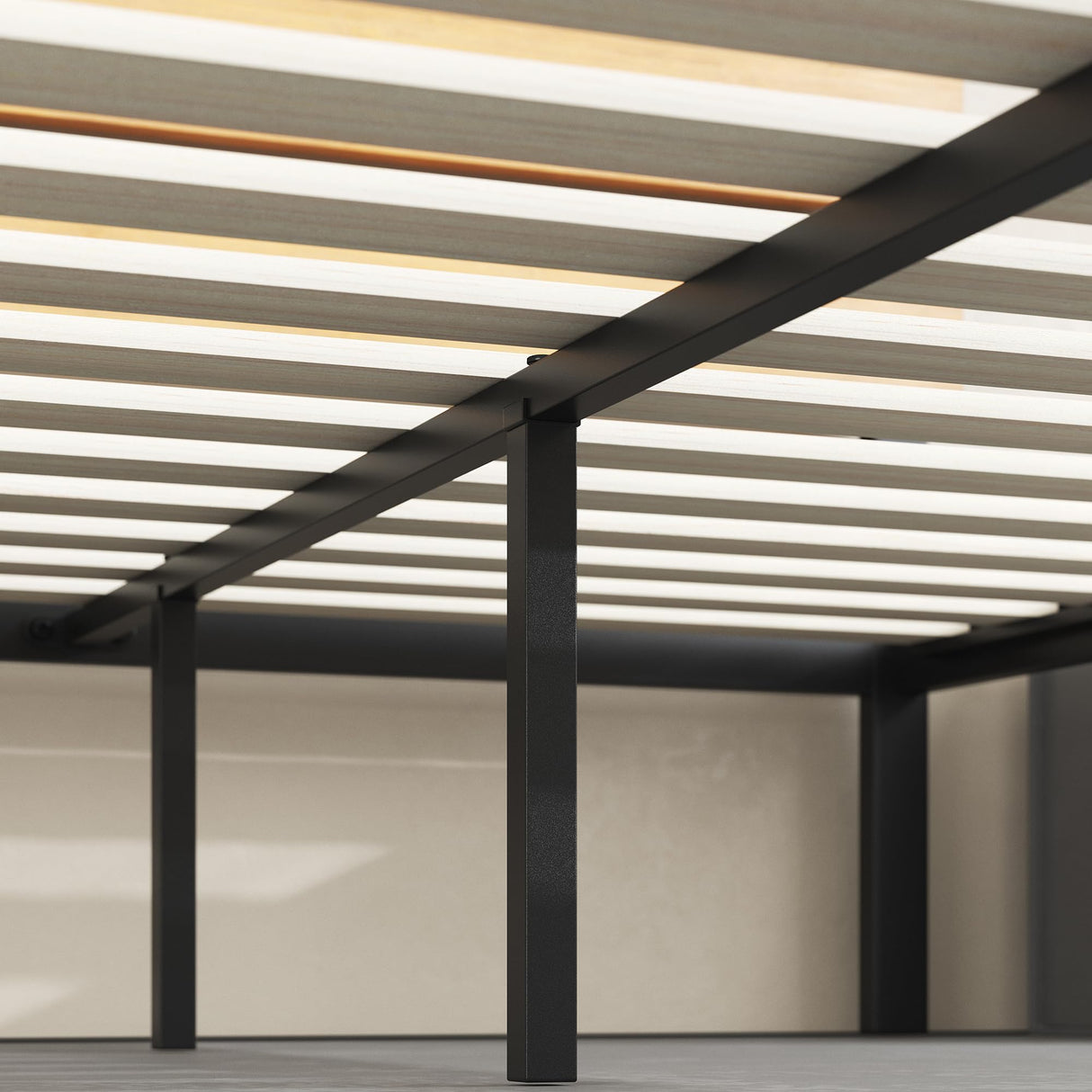 ZINUS Paul Metal and Bamboo Platform Bed Frame, Wood Slat Support, No Box Spring Needed, Easy Assembly, Full Zinus