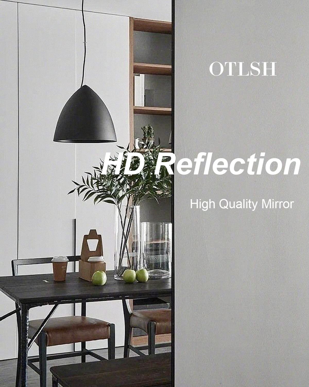 Otlsh Floor Mirror, 58"×18" Arched Full Length Mirror Arched with Stand, Standing Mirror, Full Body Mirror, Large Mirror, Arched Wall Mirror, Freestanding, Aluminum Frame - Black Otlsh