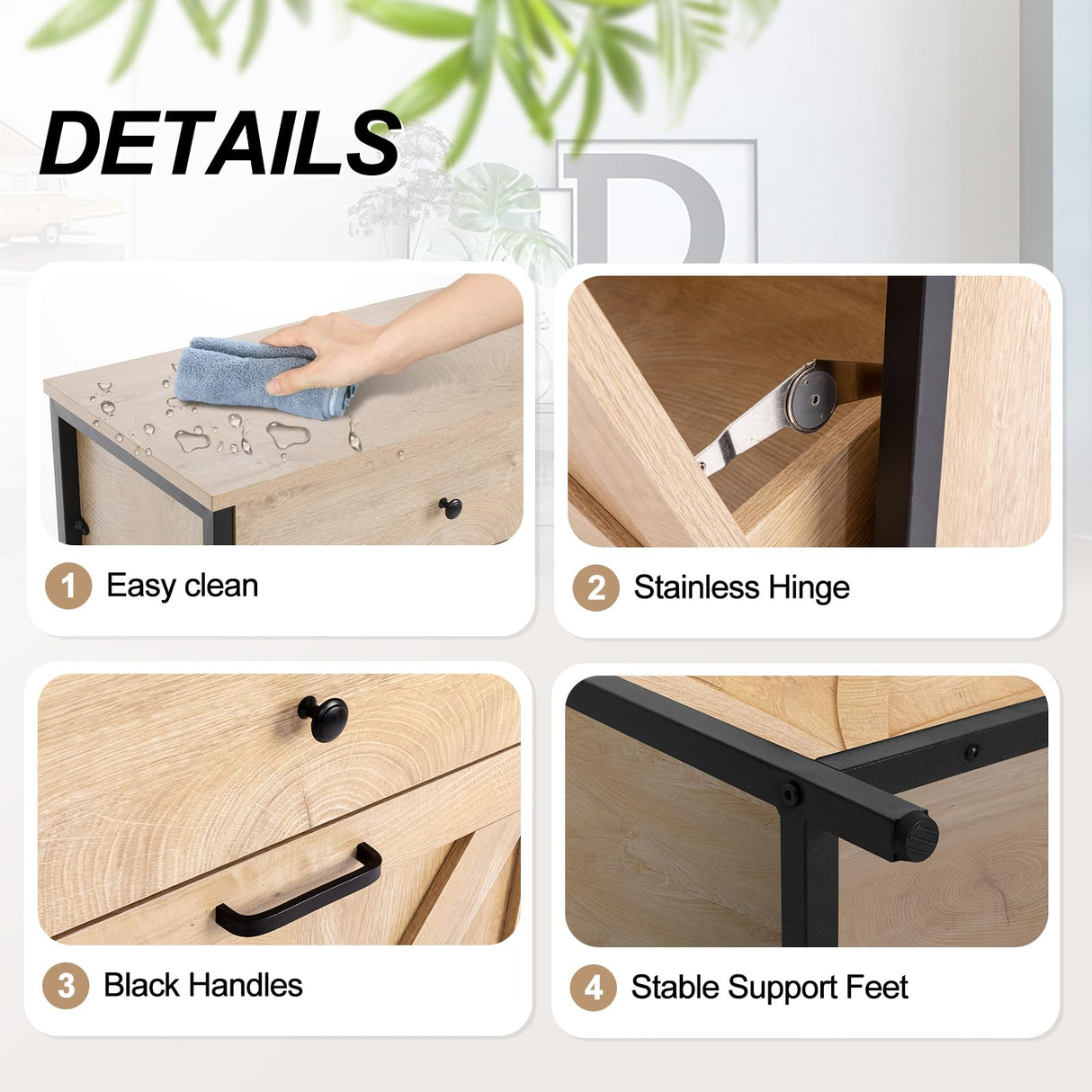 UEV Oak Color Style Trash Cabinet, Tilt Out Trash Cabinet with Solid Hideaway Drawer,Rustic Kitchen Trash Cabinet,Free Standing Wooden Kitchen Recycling Cabinet Trash Can Holder (Single) UEV