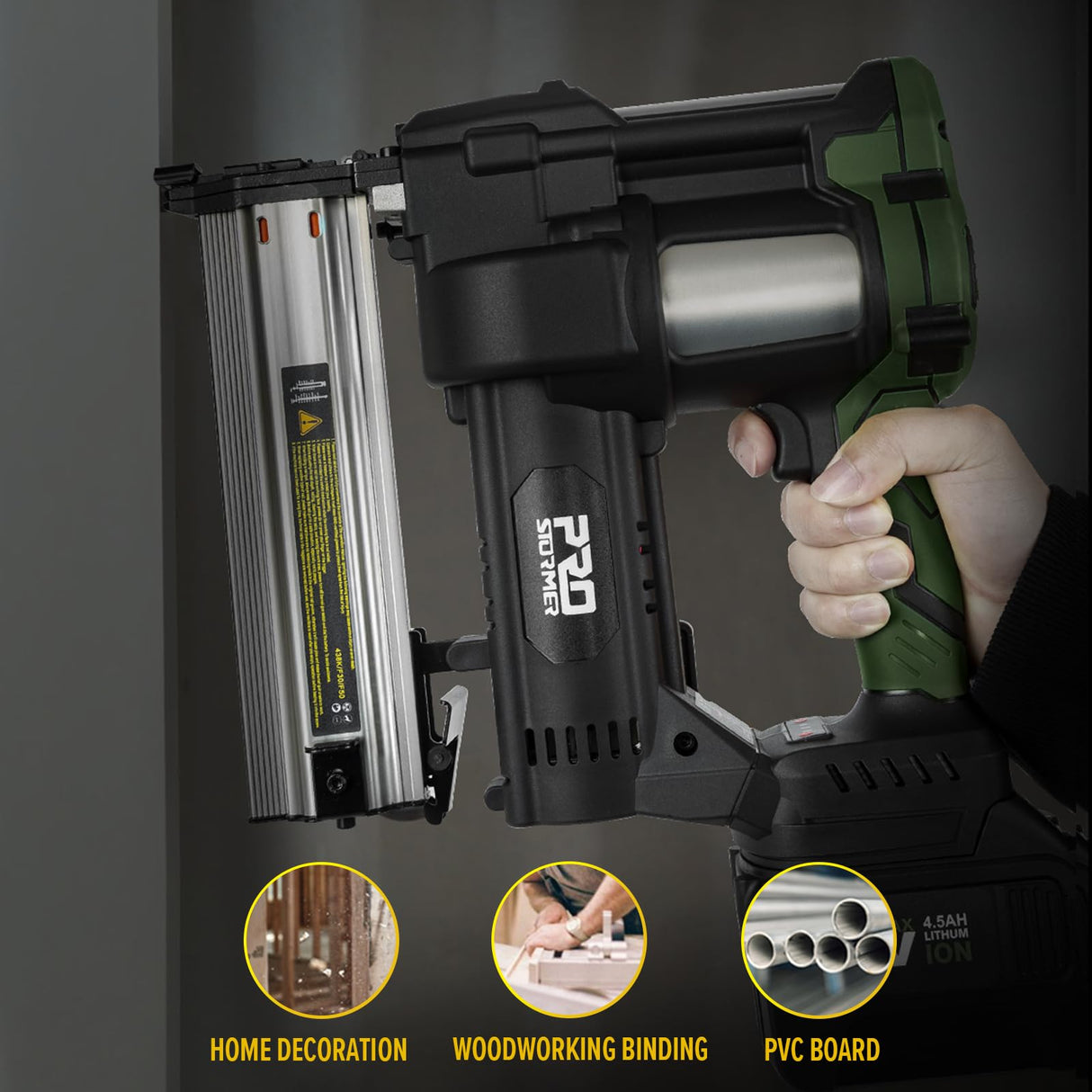 Prostormer Cordless Brushless Brad Nailer, 2 in 1 Nail Gun Staple Gun Kit with 4.5Ah Lithium-Ion Battery and Charger, 18 Gauge Stapler for Woodworking, Home Renovation, Upholstery, DIY Prostormer