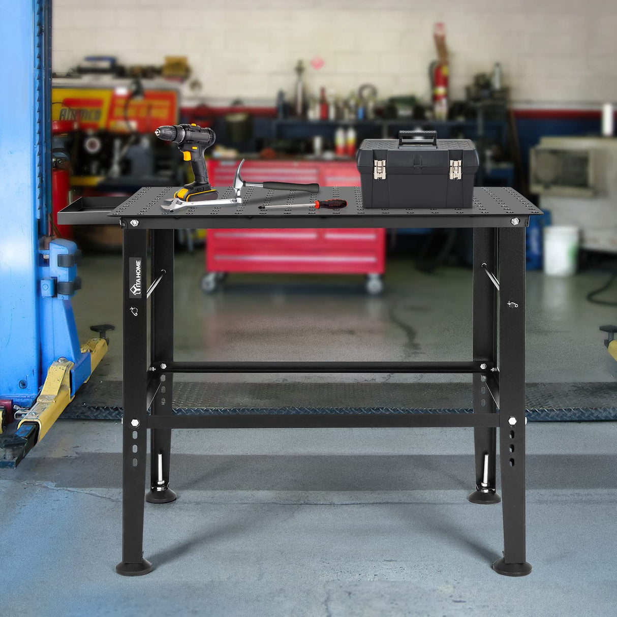 YITAHOME Welding Table, 36" x 24" Welding Table Top with 5/8" Holes, 0.12" Thick Fabrication Table, 1320lb Load Capacity Metal Workbench, Heavy Duty Carbon Steel Weld Table for Welding Sawing YITAHOME