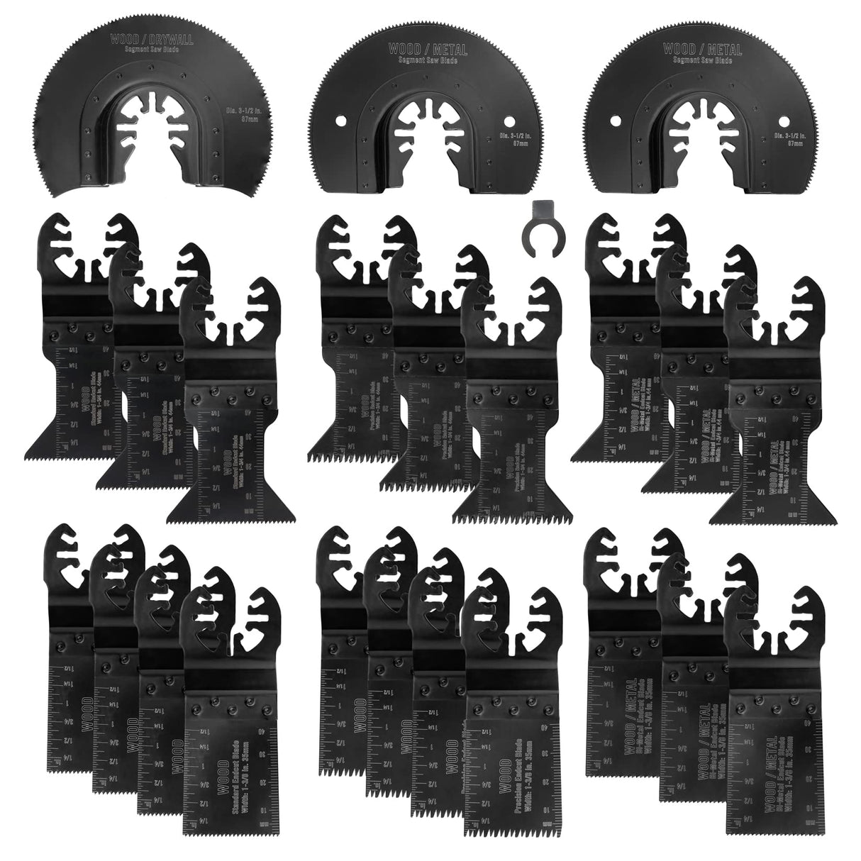 WORKPRO 23-Piece Metal/Wood Oscillating Saw Blades Set for Quick Release Multitool, Blades for Dewalt, Craftsman, Ridgid, Milwaukee, Rockwell, Ryobi and More WORKPRO