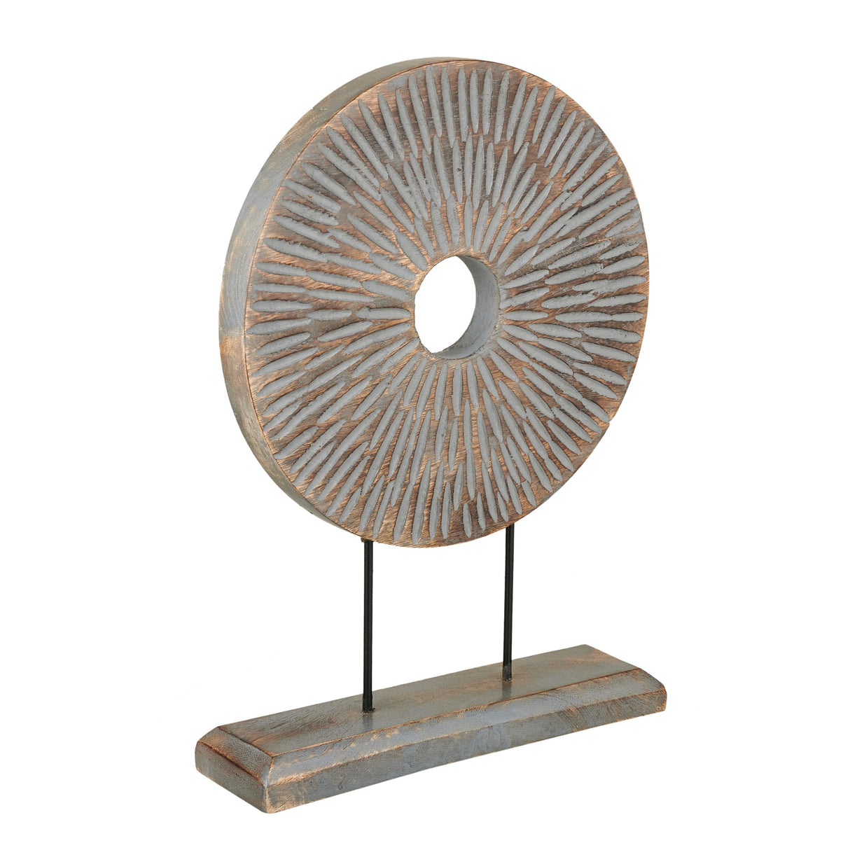 Eximious India Farmhouse Table Sculpture Home Decor Statue Mandala Carved for Modern Home 10" x 14", Living Room, Fireplace Mantel Shelf, Table and Entryway Decor Stand KHST06 Eximious India