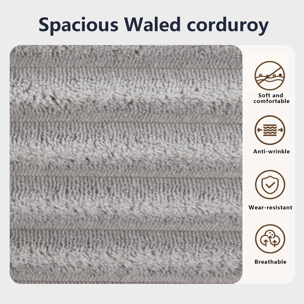 Fefances Loveseat Sofa Bed Boneless Couch, Convertible 2-in-1 Design, Corduroy Fabric - Compact Memory Foam Couch for Small Spaces, Apartments, Home Office & Bedroom (Grey) Fefances