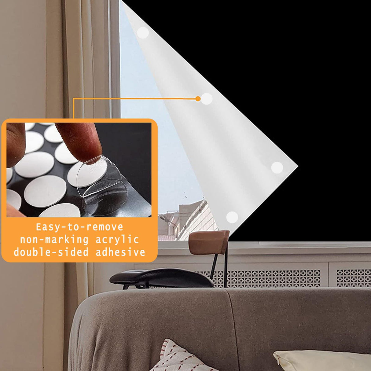 100% Blackout Curtains for Bedroom 39" x 57" Portable Blackout Shades Film No Drill Blackout Curtains Sunblock Window Cover Black Out Curtains for Nursery Dorm Room Office and Travel Windows T Legend