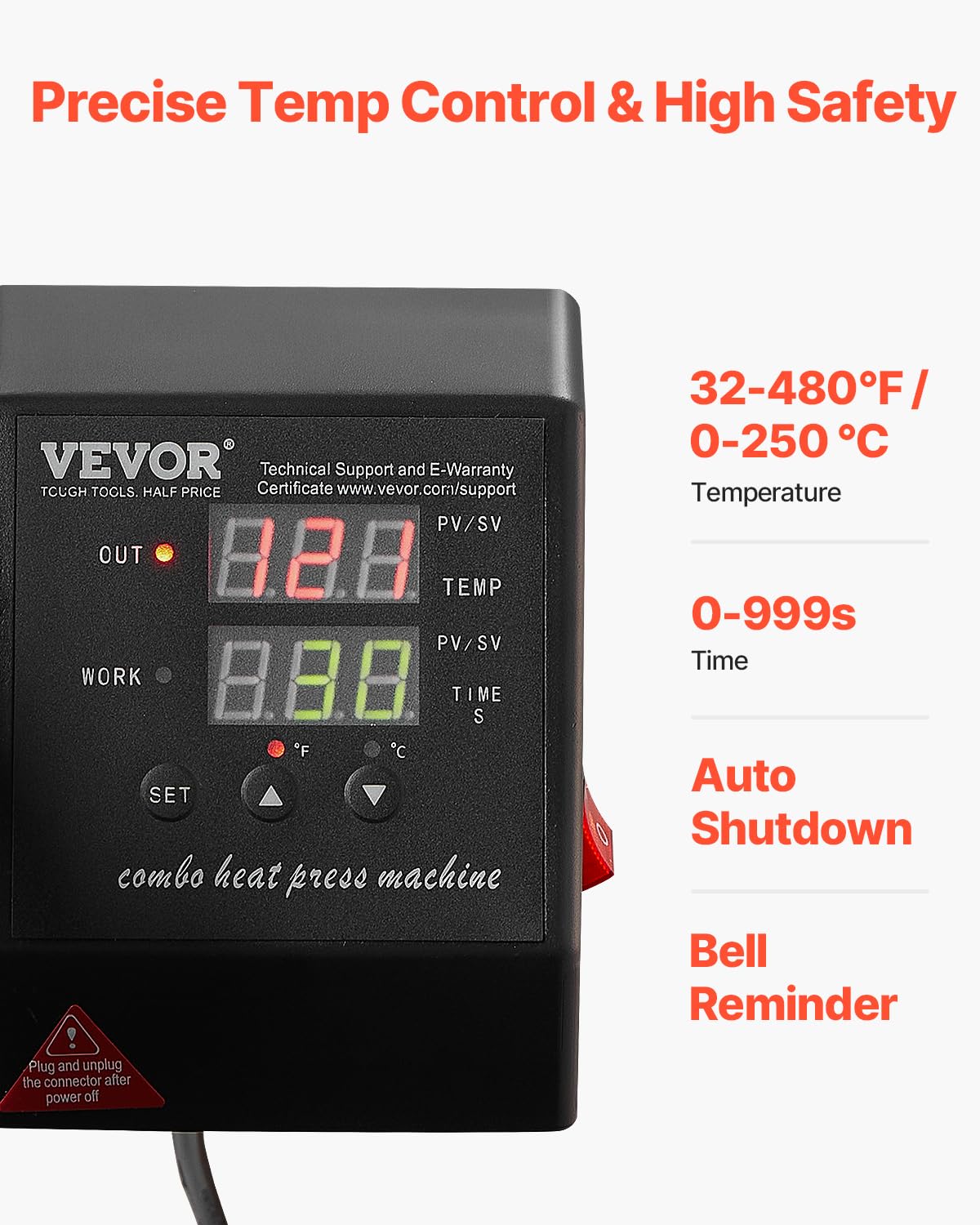 VEVOR 2 in 1 Heat Press Machine for T Shirts and Hats, 15x15 Inch Professional Swing Away Digital Tshirt Press Machine for Sublimation, Vinyl, Heat Transfer Projects VEVOR