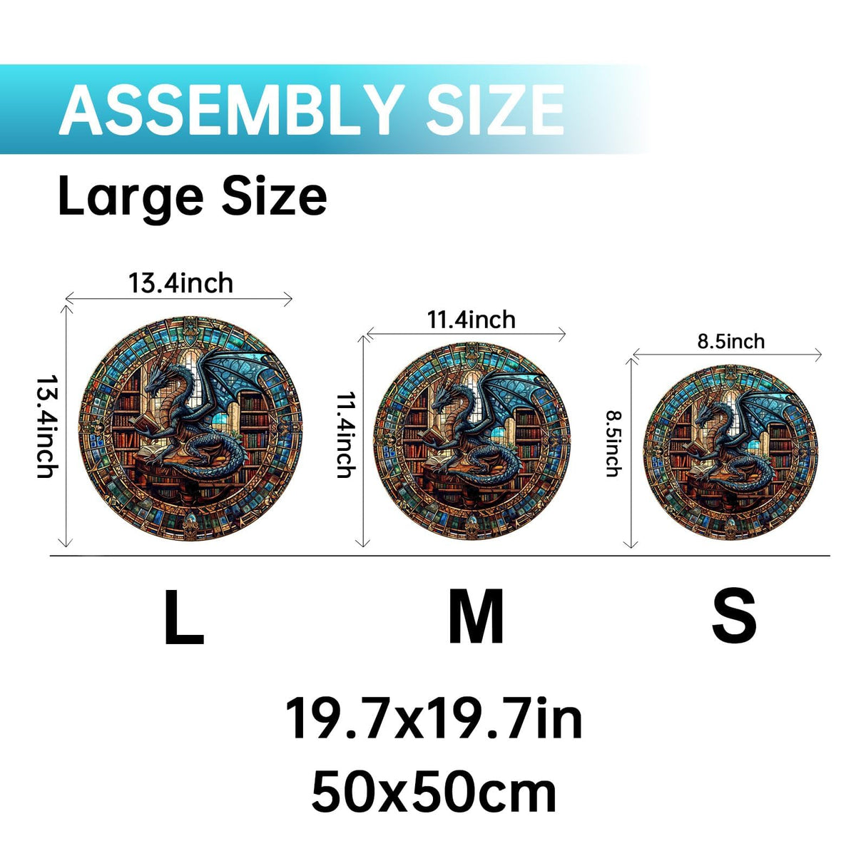 Jigfoxy Wooden Puzzles for Adults, Dragon's Library Wood Puzzles Adult, Unique Animal Shape Wooden Jigsaw Puzzles, Birthday Gifts for Puzzles Lovers Family Friend (S-8.5 * 8.5in-100pcs) Jigfoxy