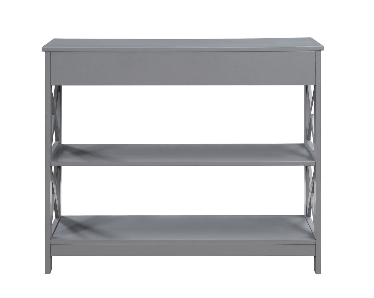 Convenience Concepts Oxford 1-Drawer Console Table 39.5" - Sofa Table with Storage Shelf, Transitional Entryway Hall Table for Living Room, Kitchen, Bedroom, Gray Convenience Concepts