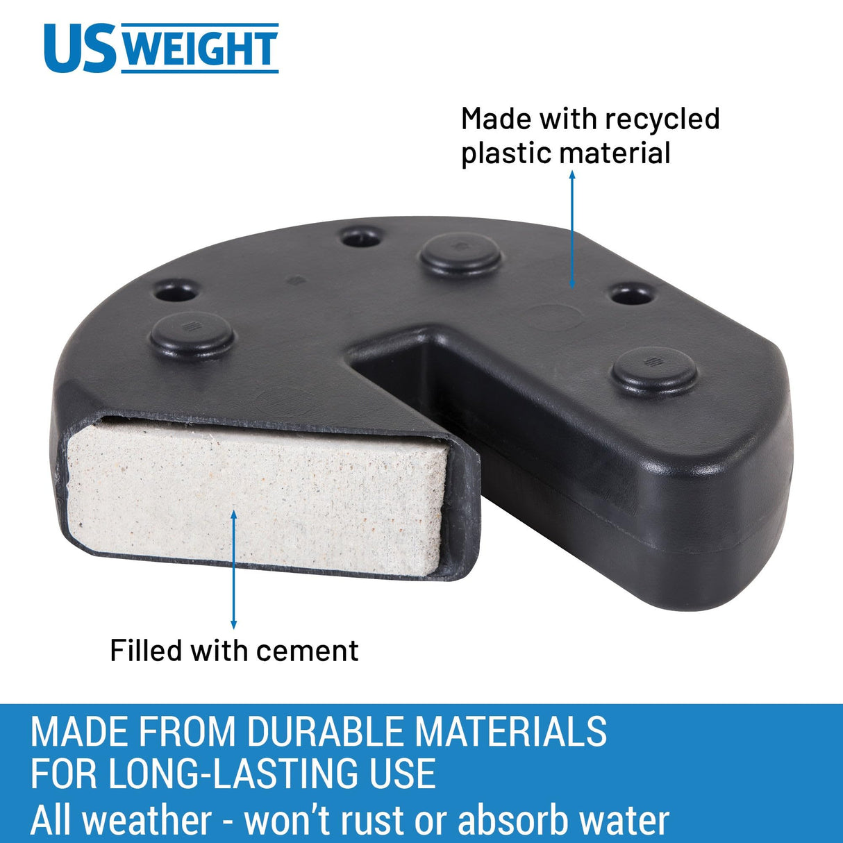 US Weight 40 Pound Canopy Weight Set of 4 and Carry Strap with No-Pinch Design - Easy Installation and Removal to Secure Tents, Canopies, and Umbrellas at Outdoor Events US Weight