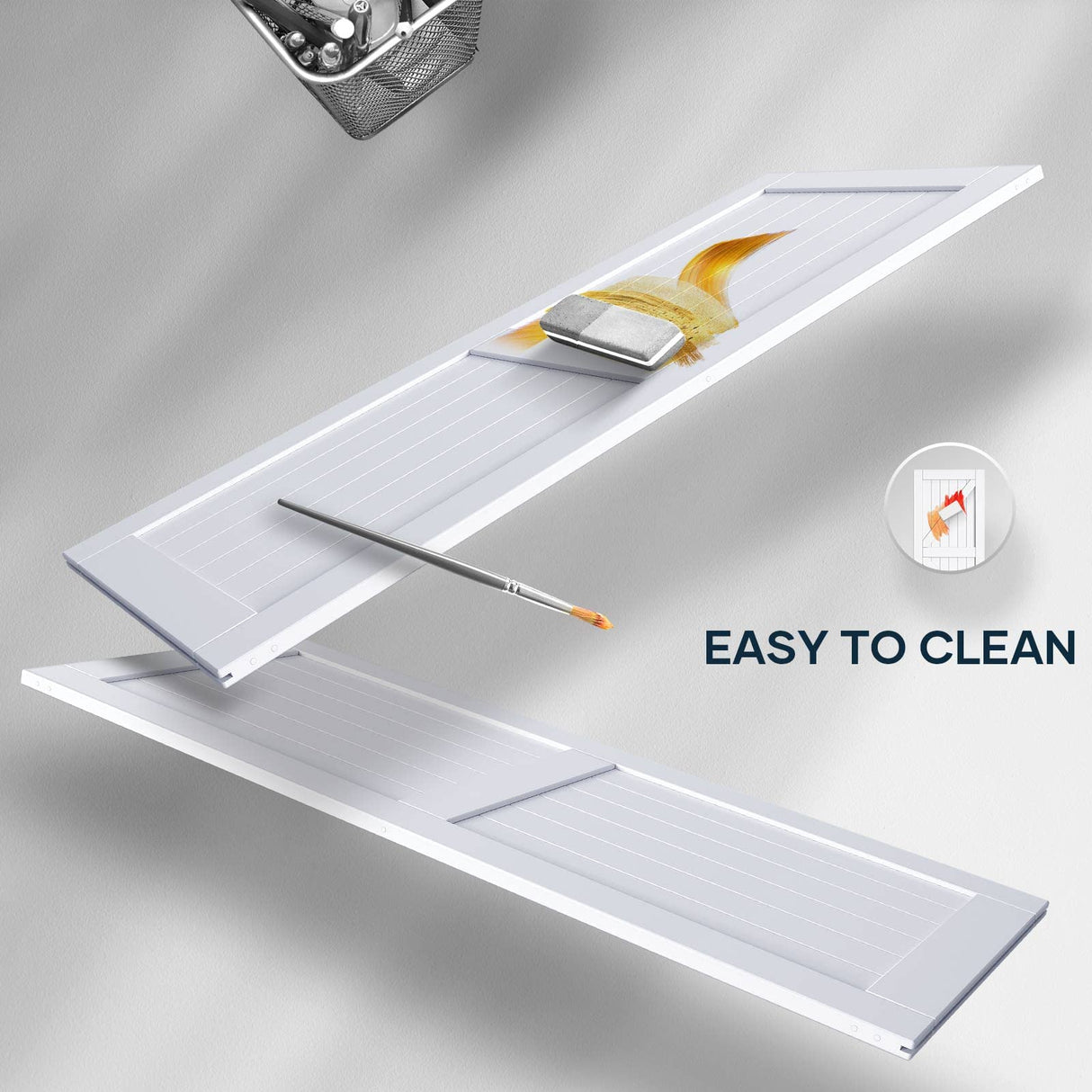 EaseLife 36in x 84in Sliding Barn Door with 6.6FT Barn Door Hardware Track Kit Included,Solid LVL Wood Slab Covered with Water-Proof & Scratch-Resistant PVC Surface,DIY Assembly,Easy Install,White EaseLife